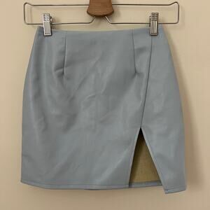 Superdown Trinity Faux Leather Skirt in Blue Size XXS